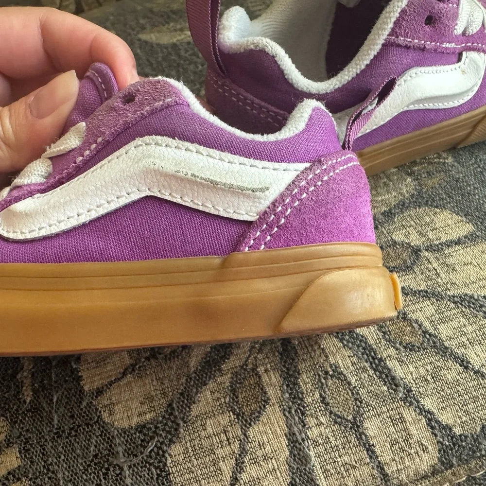 Vans Kids Purple and White Low-Top Sneakers